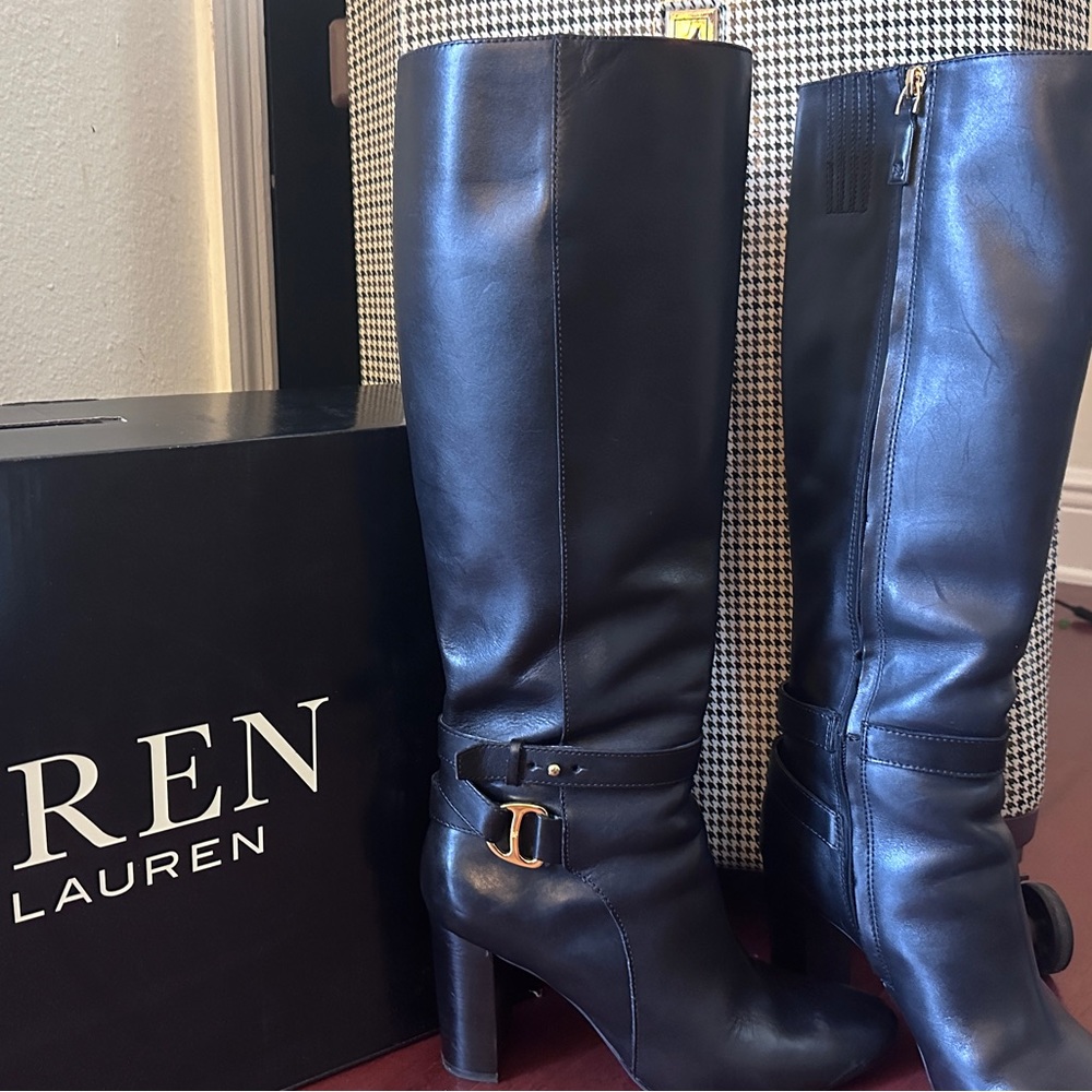 Ralph Lauren Makenna Black Burnished calf